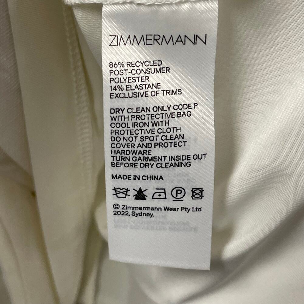 NWT Zimmermann High Tide Pearl Shirt Ivory Long Sleeve Button Up AU 0 / US 4 - Picture 10 of 11